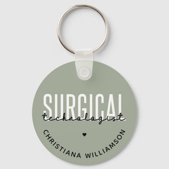 Individuelle Name Surgical Technologe Med Surg Tec Schlüsselanhänger (Vorderseite)