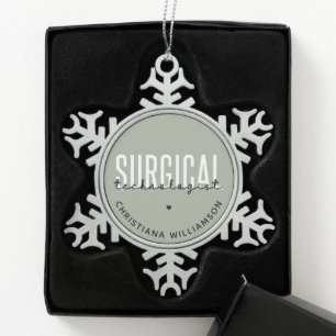 Individuelle Name Surgical Technologe Med Surg Tec Schneeflocken Zinn-Ornament