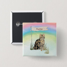 Individuelle Name Tabby Cat Pet Button