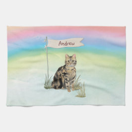 Individuelle Name Tabby Cat Pet Geschirrtuch