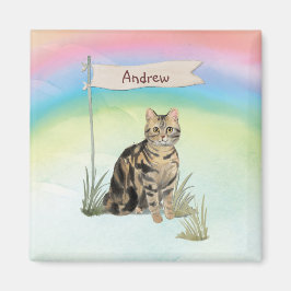 Individuelle Name Tabby Cat Pet Magnet