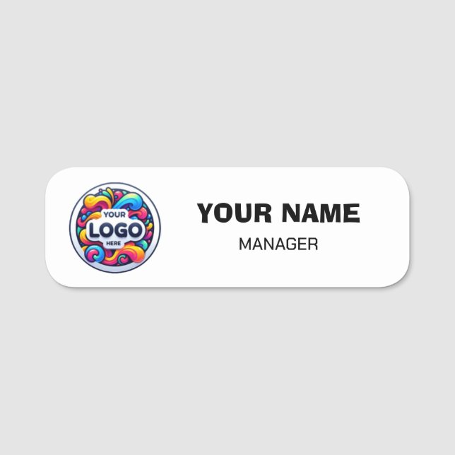 Individuelle Name-Tag mit Logo | Berufliches Gesch Namensschild (Vorderseite)