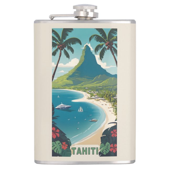 Individuelle Name Tahiti Flachmann (Vorderseite)