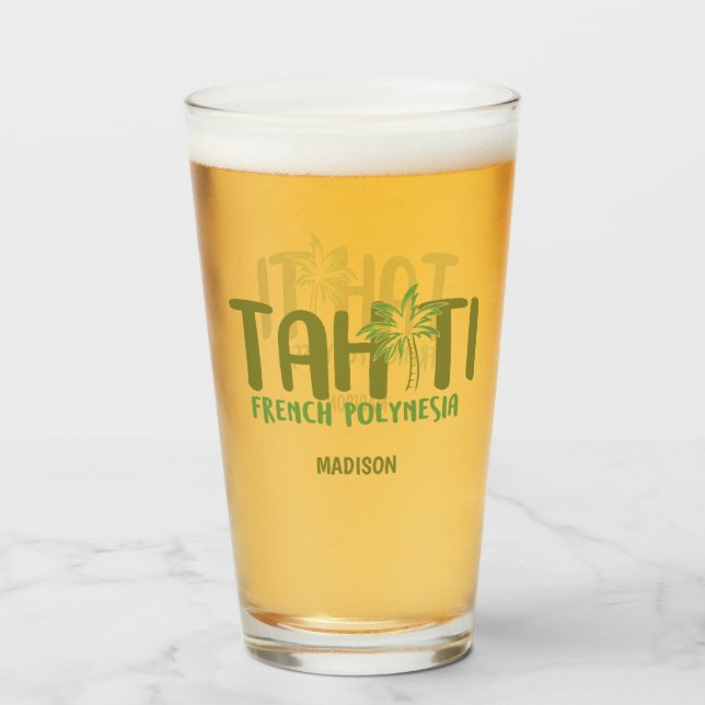 Individuelle Name Tahiti Glas (Rückseite (gefüllt))