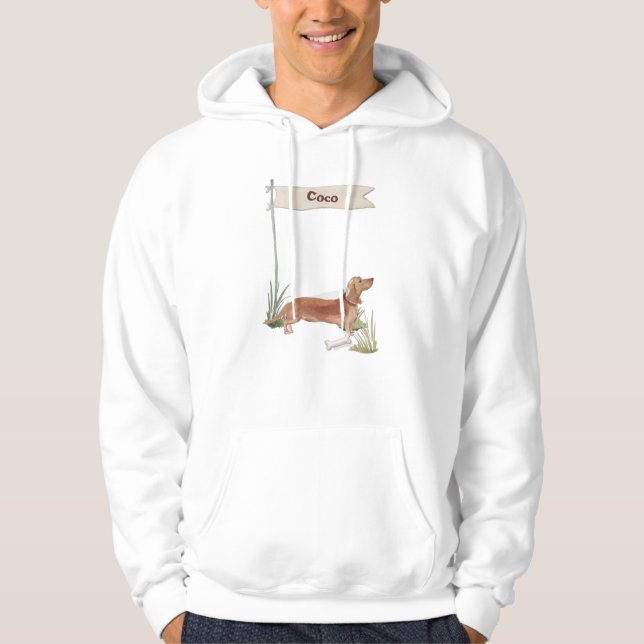 Individuelle Name Tan Dackel Haustier Hund Hoodie (Vorderseite)