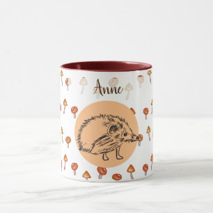 Individuelle Name-Tasse für niedlichen Igel Tasse