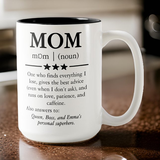 Individuelle Name Tasse, Geschenk für Mama, Mutter Zweifarbige Tasse (custom name mug, gift for mom, mothers day gift, mama gift, birthday gift for mom, mom gift idea)