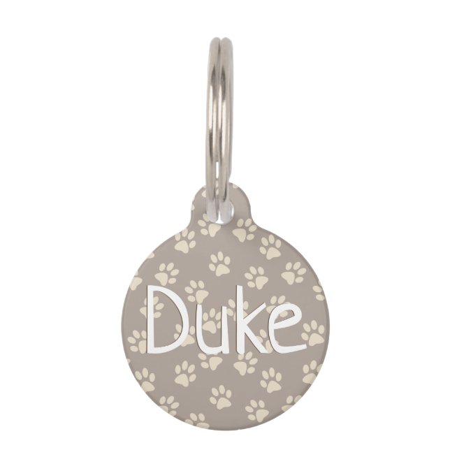 Individuelle Name Telefonnummer Paw Print Pet Hund Haustiermarke (Vorderseite)