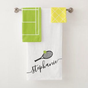 individuelle Name Tennis Court Racket Mit Monogram Badhandtuch Set