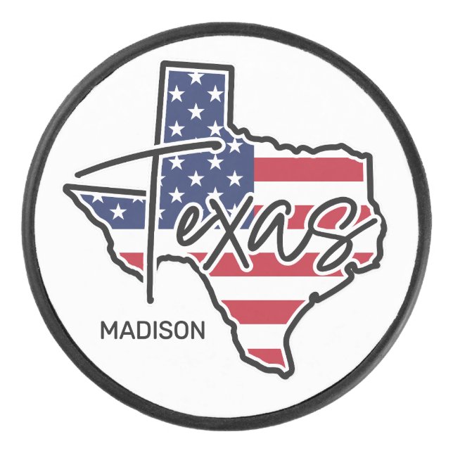 Individuelle Name Texas Eishockey Puck (Vorderseite)