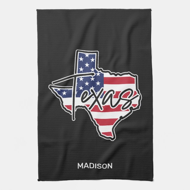 Individuelle Name Texas Geschirrtuch (Vertikal)