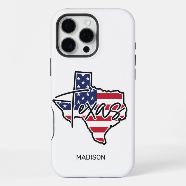 Individuelle Name Texas iPhone 16 Pro Max Hülle (Rückseite)