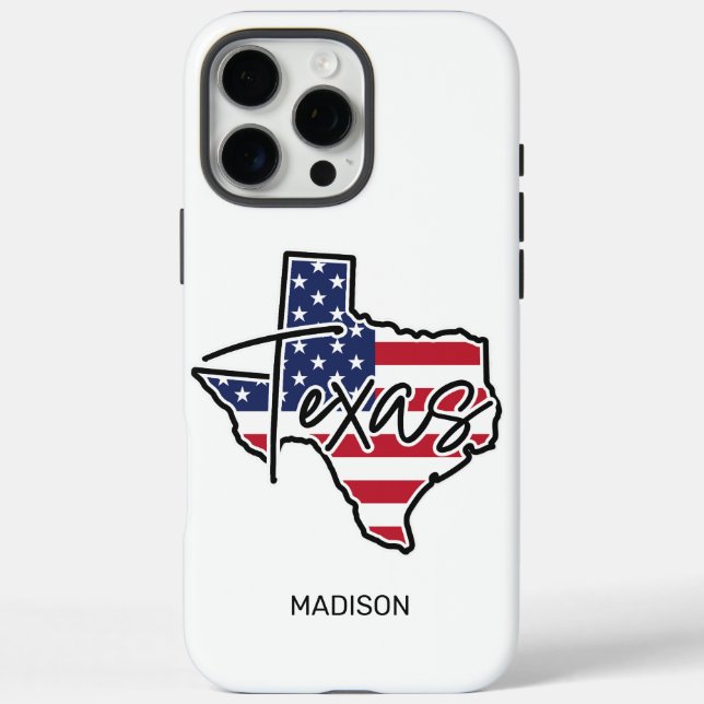 Individuelle Name Texas iPhone 16 Pro Max Hülle (Rückseite)