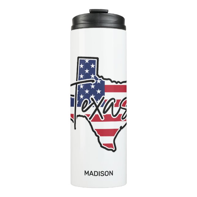 Individuelle Name Texas Thermosbecher (Vorderseite)