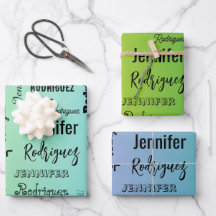 Individuelle Name Text Abstrakt blau grün