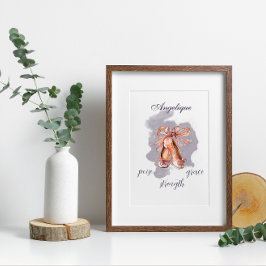 Individuelle Name Text Ballet Pointe Shoes Balleri Fotodruck