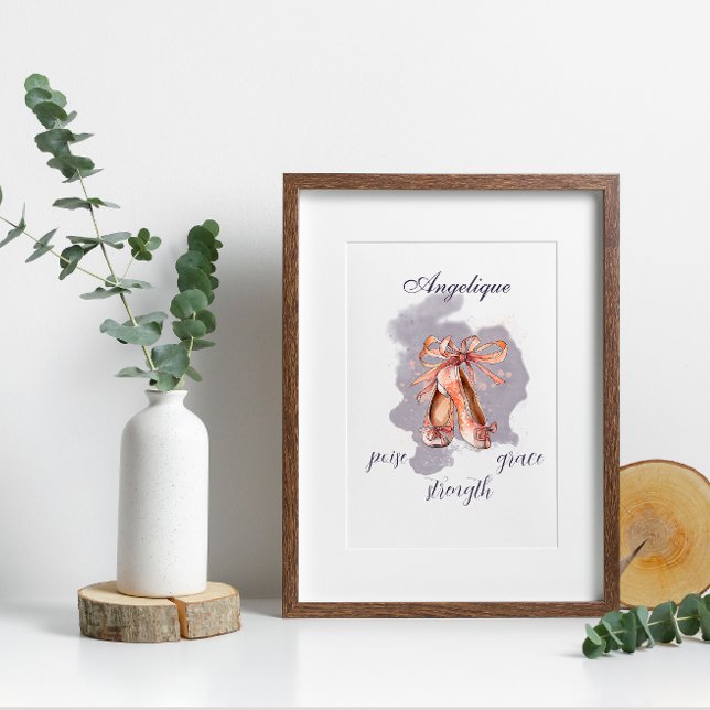 Individuelle Name Text Ballet Pointe Shoes Balleri Fotodruck (Von Creator hochgeladen)