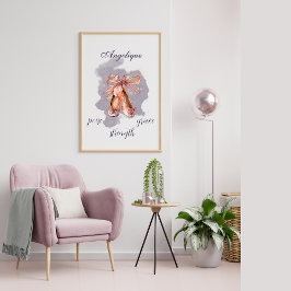 Individuelle Name Text Ballet Pointe Shoes Balleri Poster