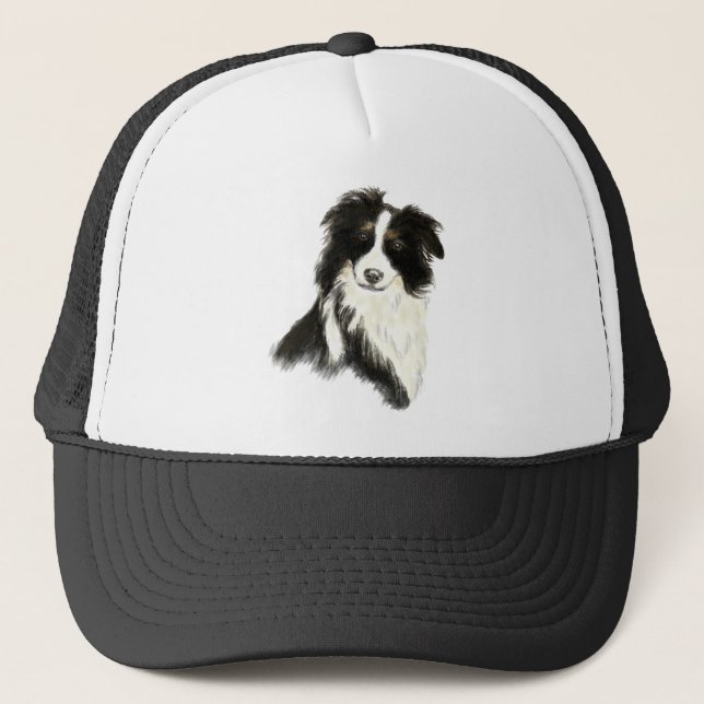 Individuelle Name Text Border Collie Dog Pet Truckerkappe (Vorderseite)
