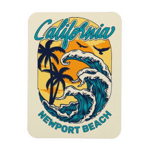 Individuelle Name / Text California Surfen Magnet