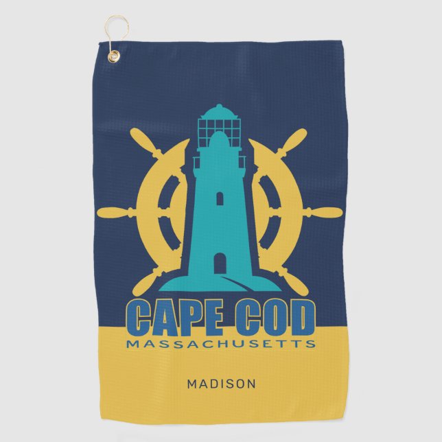 Individuelle Name / Text Cape Cod Massachusetts Golfhandtuch (Vorderseite)