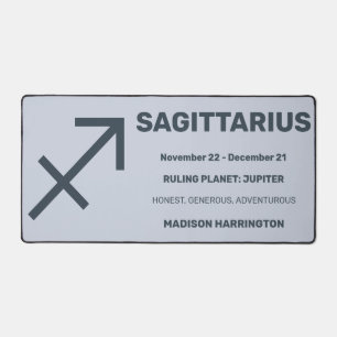 Individuelle Name / Text & Farbe Zodiac Signatur S Schreibtischunterlage
