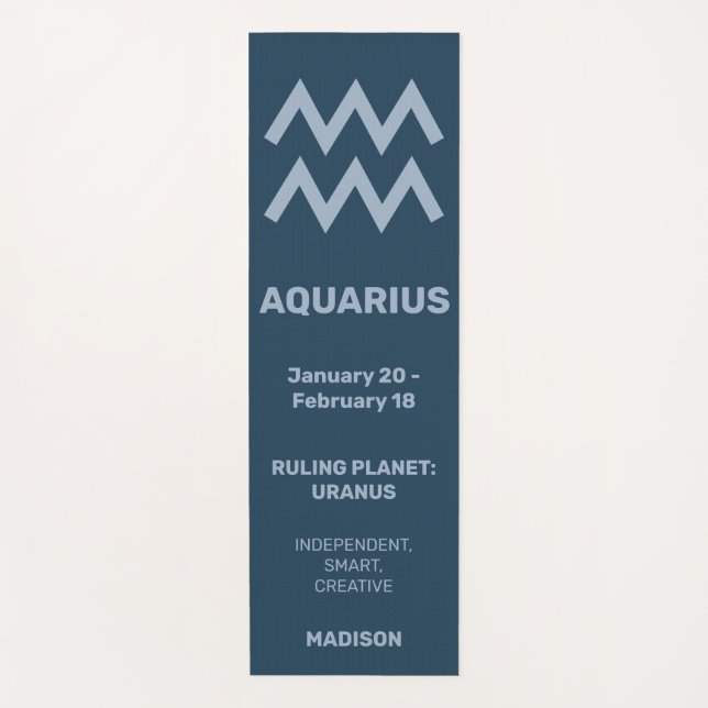 Individuelle Name / Text & Farbe Zodiac Zeichenaqu Yogamatte (Vorderseite)