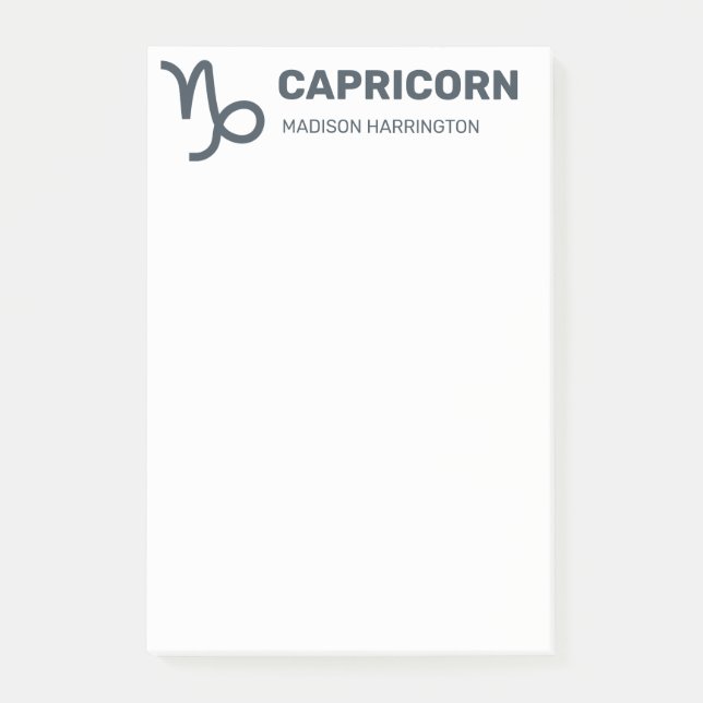 Individuelle Name / Text & Farbe Zodiac Zeichenkor Post-it Klebezettel (Vorderseite)