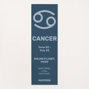 Individuelle Name / Text & Farbe Zodiakarzinom Yogamatte