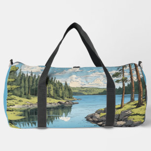 Individuelle Name & Text Finnland - Naturdarstellu Duffle Bag