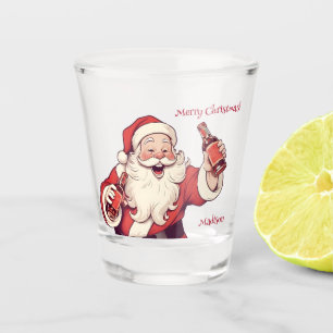 Individuelle Name & Text Funny Betrunkener Weihnac Schnapsglas