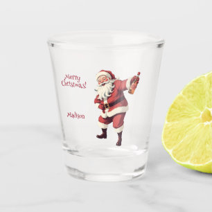 Individuelle Name & Text Funny Betrunkener Weihnac Schnapsglas
