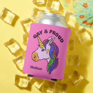 Individuelle Name & Text Gay Unicorn Dosenkühler