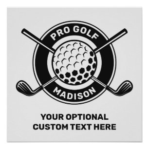 Individuelle Name & Text Golf Poster