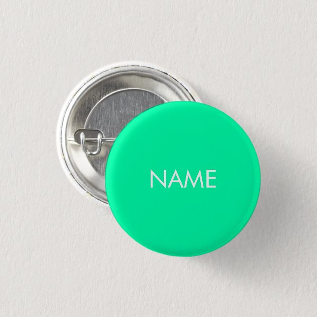 Individuelle Name-Text grün Aqua-minimalistisches  Button (Vorne & Hinten)