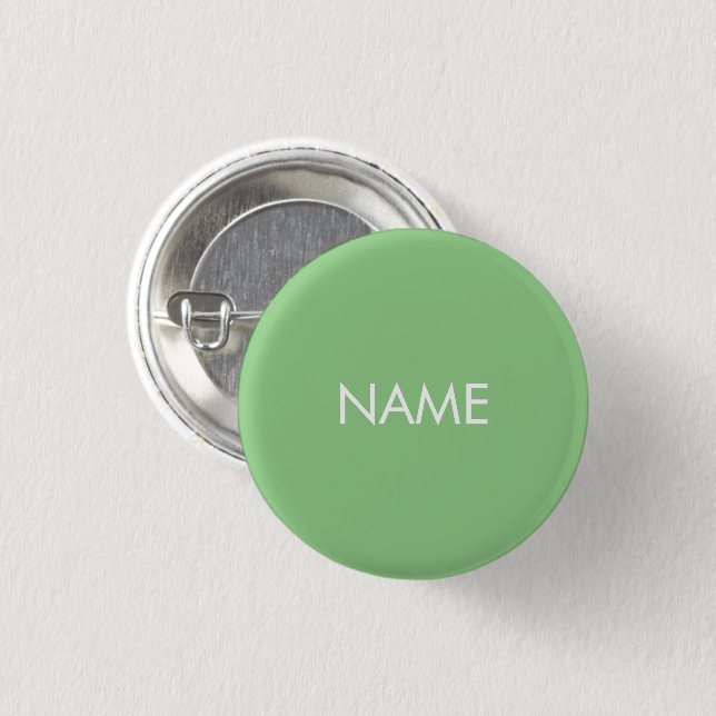Individuelle Name-Text grün weiß minimalistisch Button (Vorne & Hinten)