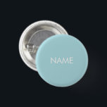 Individuelle Name Text hellblau Button<br><div class="desc">Mit Name,  Text minimalistisch schlicht,  hellblau,  pulverblau und weiß Taste Button anpassen</div>