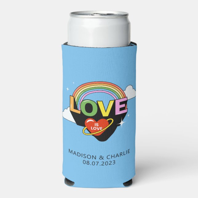 Individuelle Name / Text "Liebe ist Liebe" Selters Dosenkühler (Seltzer Vorderseite)