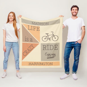 Individuelle Name / Text Life ist ein verrückter A Fleecedecke