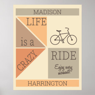 Individuelle Name / Text Life ist ein verrückter A Poster