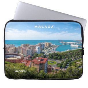 Individuelle Name & Text Malaga Spanien Laptopschutzhülle