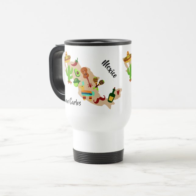 Individuelle Name & Text MEXICO Kulturkarte Tasse (Vorderseite Links)