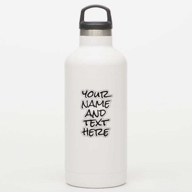 Individuelle Name Text Moderne Wasserflaschen Aufk Aufkleber (Wassserflasche)