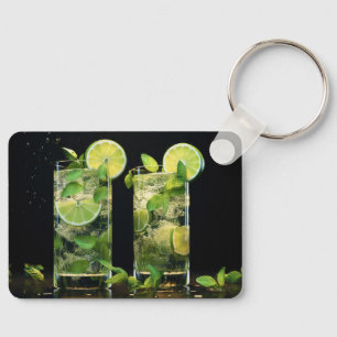 Individuelle Name & Text Mojito Cocktails Schlüsselanhänger