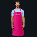Individuelle Name Text monogramm hot pink minimali Schürze<br><div class="desc">Benennungstext minimalistisch elegante,  rosa fuchsienweiße Schürze anpassen,  personalisieren mit Namen,  Zitat,  Phrasen oder Text Großartig für Köche,  Koch,  Töpferwaren,  Keramiken,  Handwerk,  Arbeit,  Küche,  Backen,  Grillen,  Grill und auch Geschäfte und Geschäfte etc.</div>