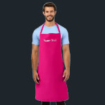 Individuelle Name Text monogramm hot pink minimali Schürze<br><div class="desc">Benennungstext minimalistisch elegante,  rosa fuchsienweiße Schürze anpassen,  personalisieren mit Namen,  Zitat,  Phrasen oder Text Großartig für Köche,  Koch,  Töpferwaren,  Keramiken,  Handwerk,  Arbeit,  Küche,  Backen,  Grillen,  Grill und auch Geschäfte und Geschäfte etc.</div>
