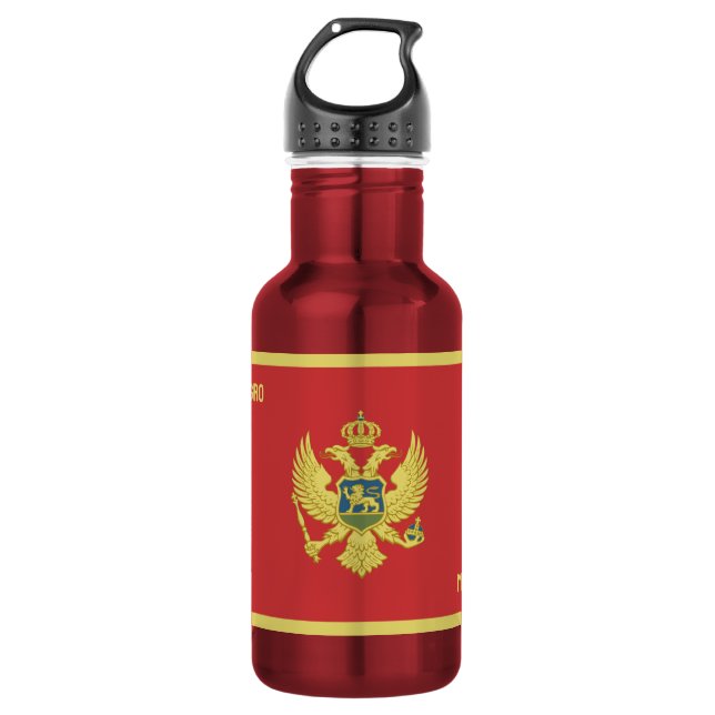 Individuelle Name & Text Montenegro Edelstahlflasche (Vorderseite)