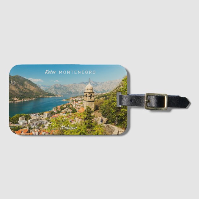 Individuelle Name & Text Montenegro Gepäckanhänger (Vorderseite (Horizontal))