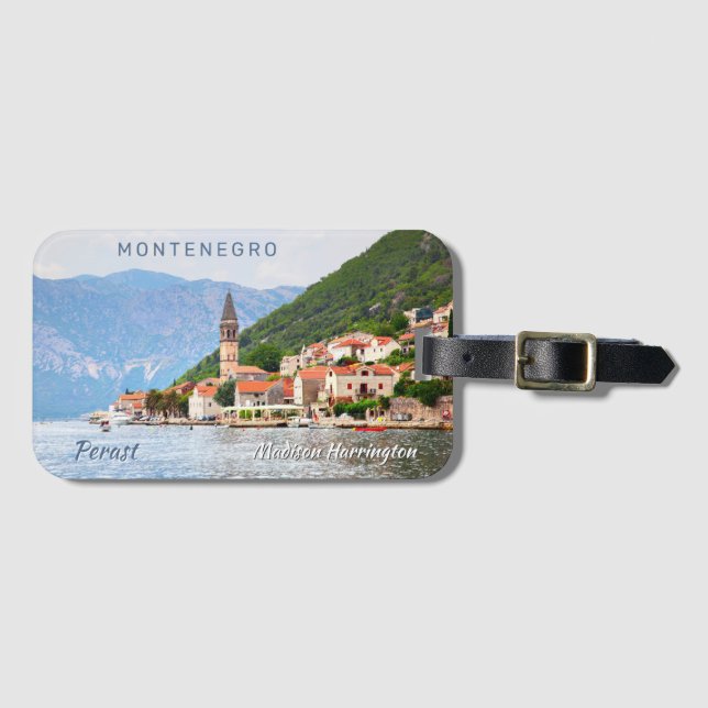 Individuelle Name & Text Montenegro Gepäckanhänger (Vorderseite (Horizontal))