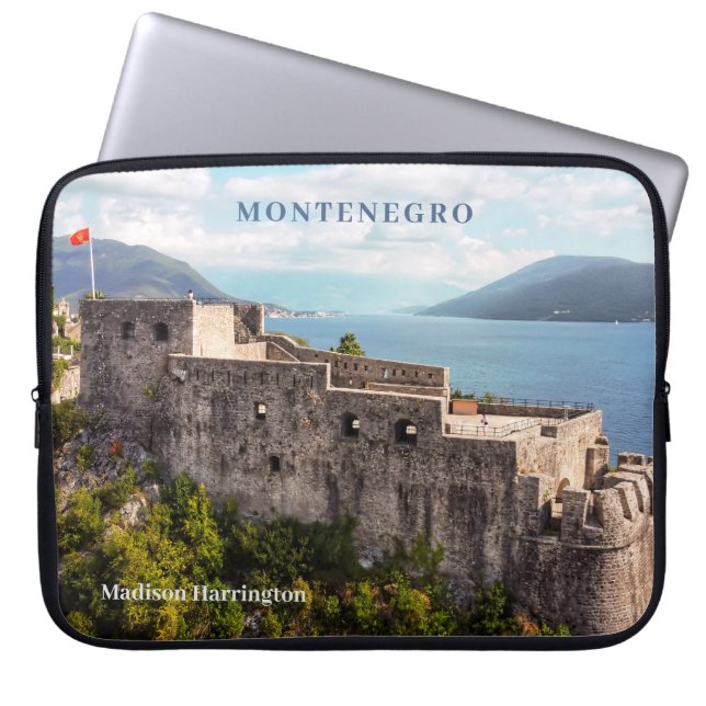Individuelle Name & Text Montenegro Laptopschutzhülle (Vorderseite)